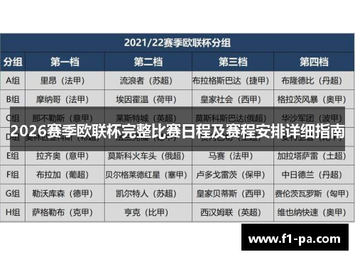 2026赛季欧联杯完整比赛日程及赛程安排详细指南